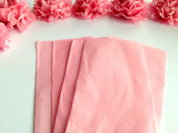 DIY Tissue Paper Flower Tutorial Step 1