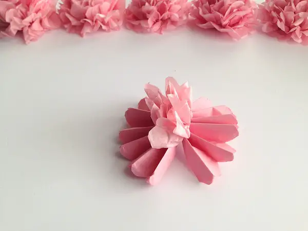 DIY Tissue Paper Flower Tutorial Step 7