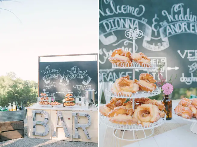 bar and donuts - morning wedding inspiration