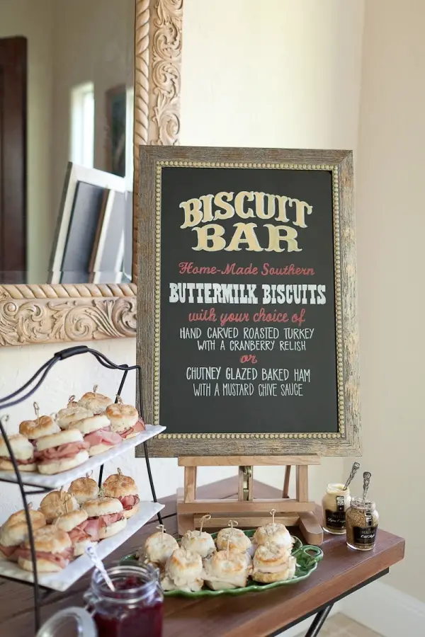 biscuit bar - morning wedding reception ideas
