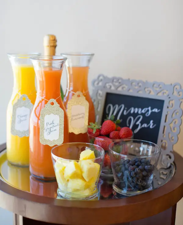 mimosa bar - morning wedding inspiration