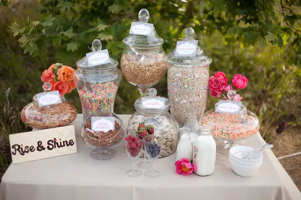 mixed cereal bar - morning wedding inspiration