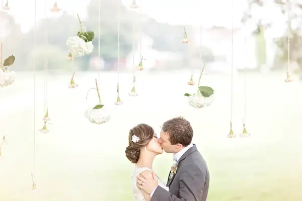 hanging flowers wedding ceremony - midsouthbride.com