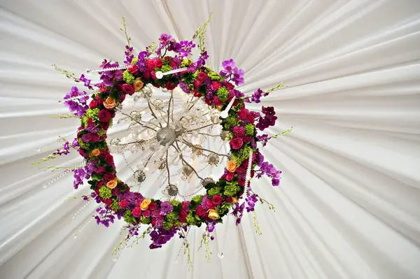 wedding flower chandelier - wedding decor - midsouthbride.com