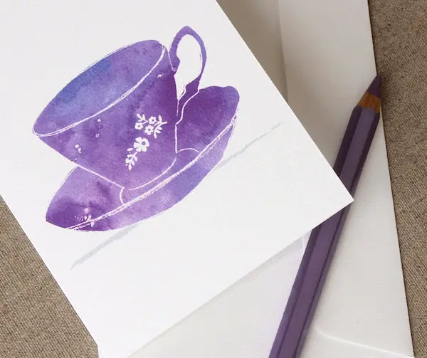 tea cup thank you card for tea party bridal shower - BellaStationery - midsouthbride.com