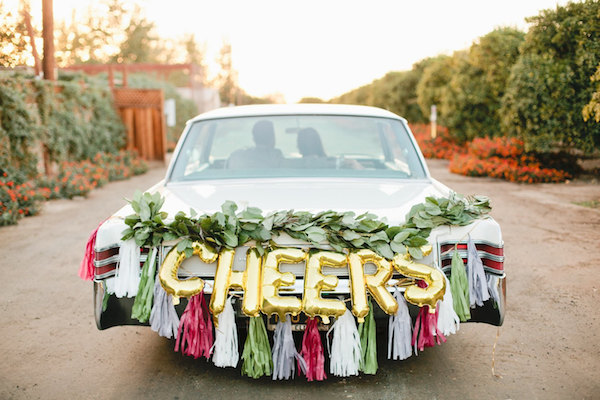 cheers letter balloons for your wedding car exit