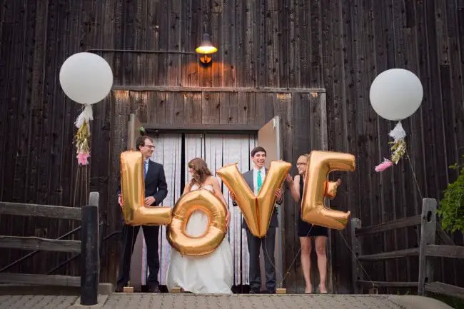 giant letter balloons for wedding photo props