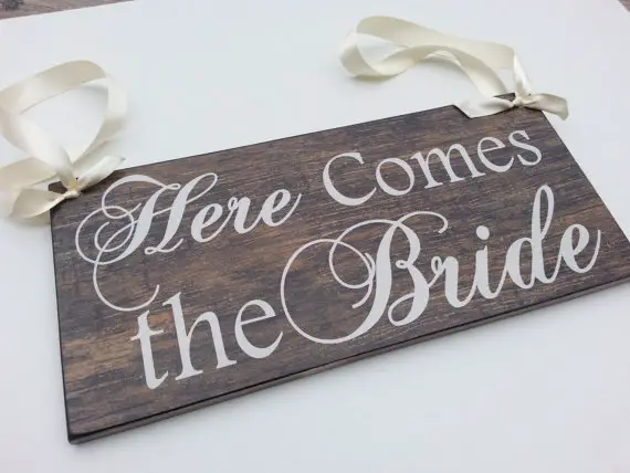 Here Comes The BRIDE Signs, Wood Background, Wedding and photo props