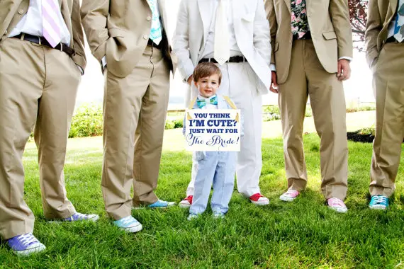 Wedding Sign Cute Niece : Nephew %22You Think I'm Cute? Just Wait for The Bride%22 Flower Girl Ring Bearer Banner