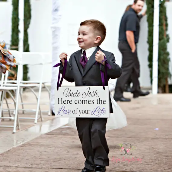 Wedding Sign | Here Comes The Love Of Your Life | Here comes the Bride | Uncle Sign | Ring Bearer Sign | Custom Wedding Sign