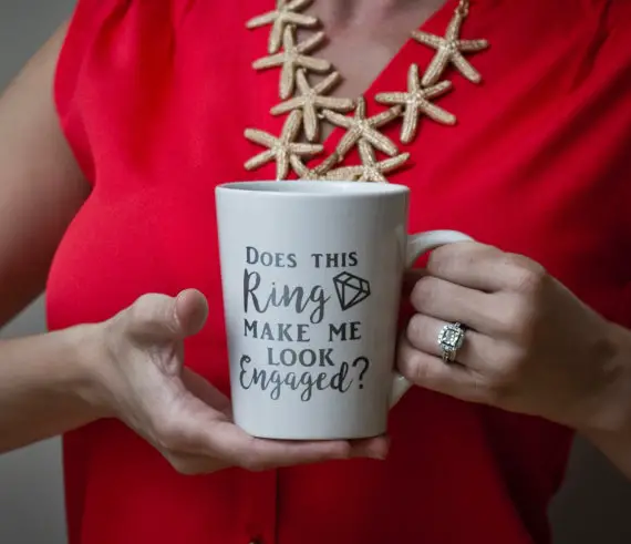 Does This Ring Make Me Look Engaged Mug by Lovely Scraps Studio