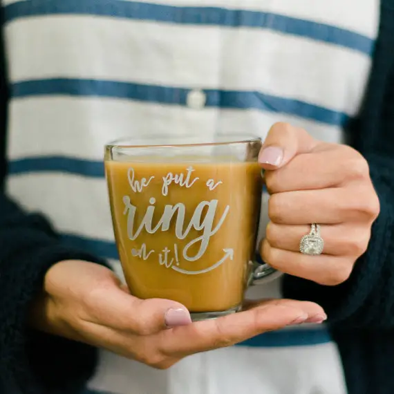 Glass Coffee cup by Happily Ever Etched - midsouthbride.com
