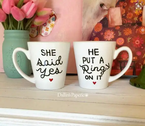 She said yes mug by Dallins Paperie - midsouthbride.com