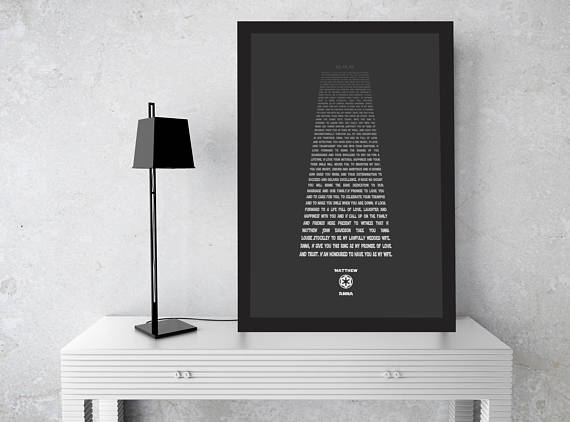 Star Wars Wedding Vows Print by Hunny Comb Proverbs