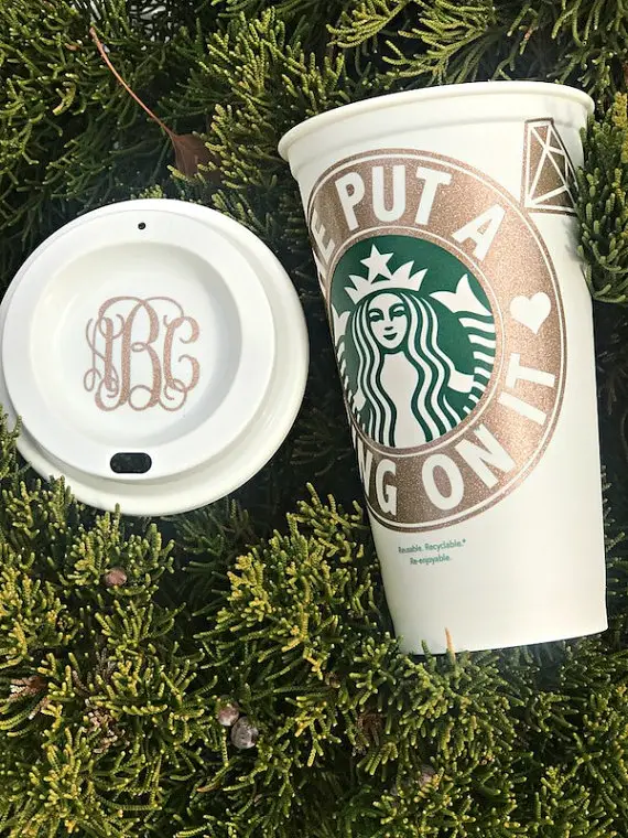 Starbucks Engagement Cup by Personal Design Boutique - midsouthbride.com