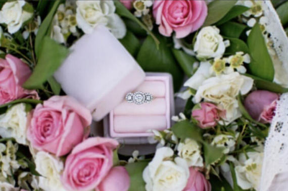 engagement ring box ideas - Velvet Ring Box in Blush For Heirloom Rings