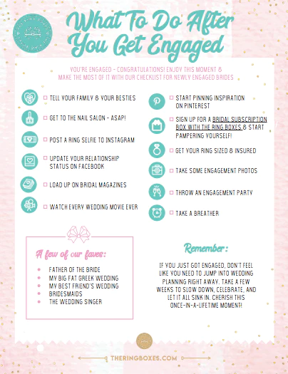 What to Do After Engagement Checklist from The Ring Boxes