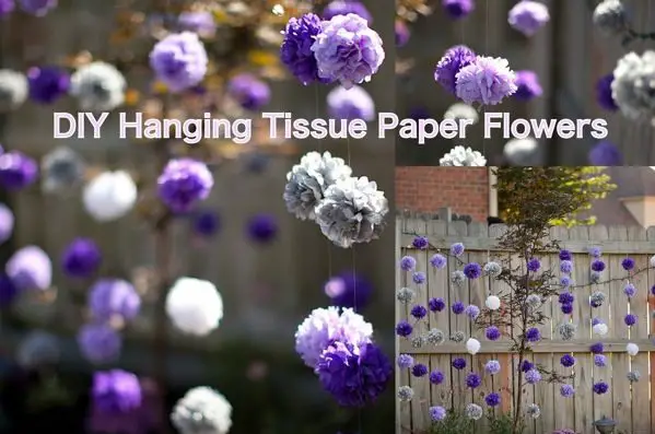 diy hanging tissue paper flowers