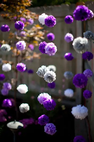 hanging tissue paper flowers