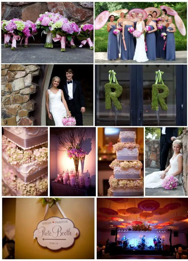 pink gray memphis wedding