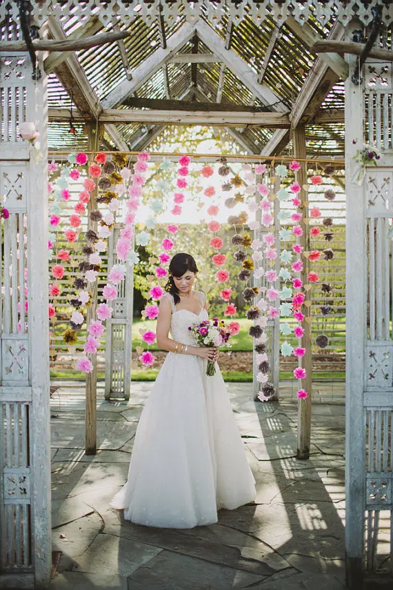 tissue paper flowers hanging