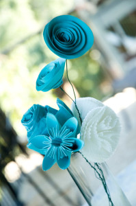 Bouquet-vertical paper flower wedding centerpiece