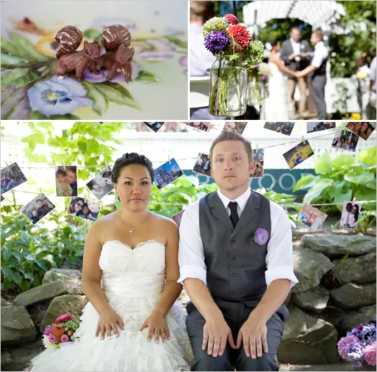 cute backyard wedding photo