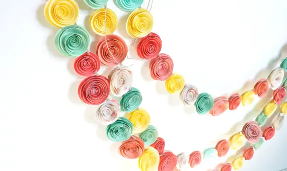 fun paper flowers in bright colors