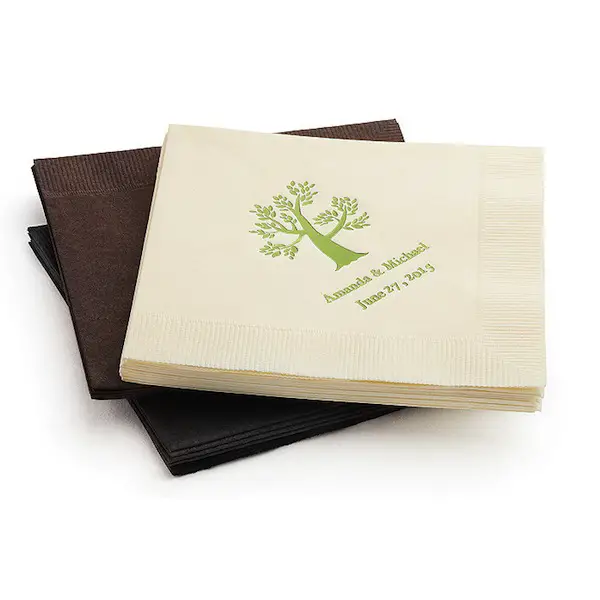 knot example personalized wedding napkins