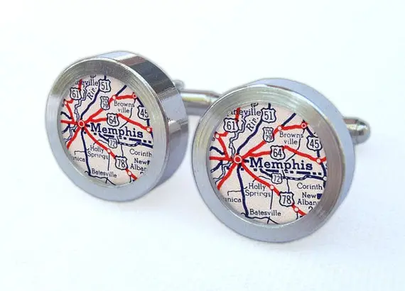 memphis map city cufflinks