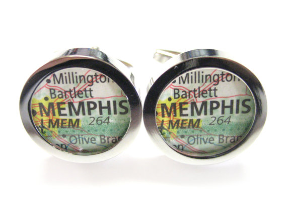 memphis map wedding cufflinks