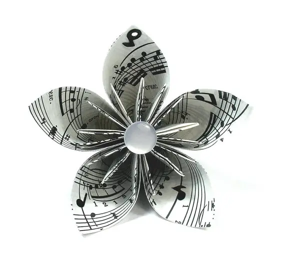 music sheet kusudama paper flower