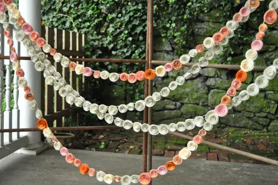 orange wedding paper garland