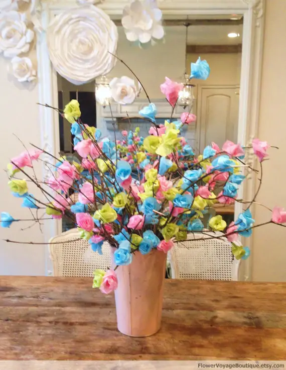 paper flower centerpiece idea