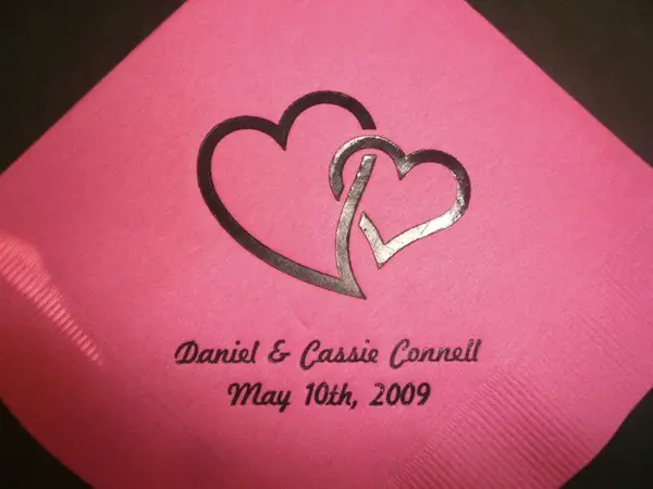 personalized wedding napkins example