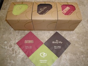 personalized wedding napkins example colors