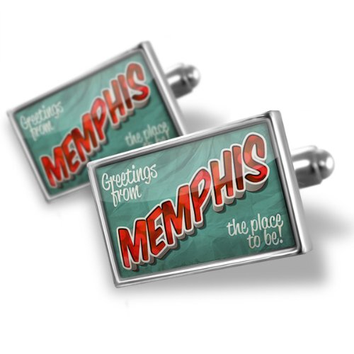 vintage memphis postcard cufflinks