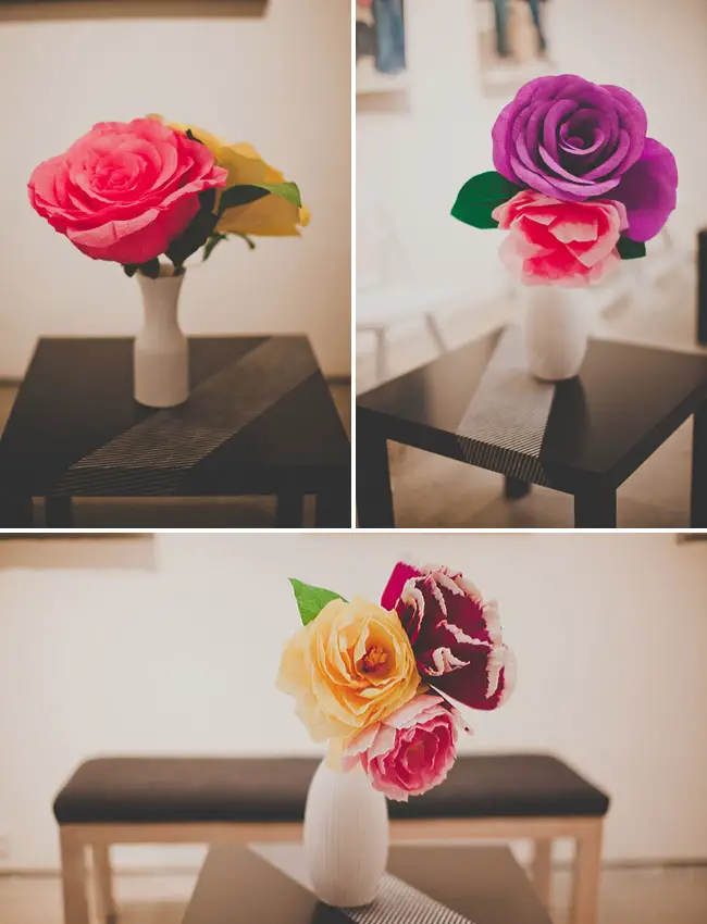 wedding paper flowers - paper flower centerpieces