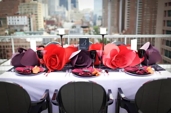 wedding paper flowers tablescape photo via Lauren Gabrielle Photography