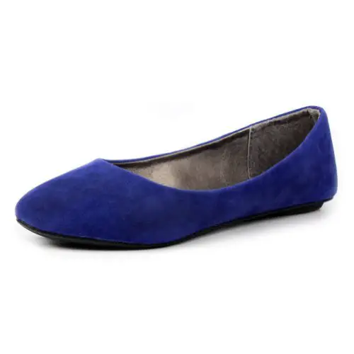 blue suede shoes - West Blvd Women's Casual Ballet Flat