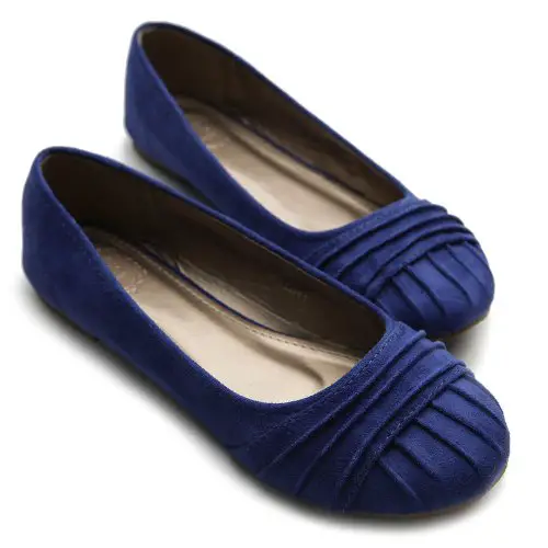 blue suede wedding shoe - Ollio Women's Shoe Ballet Faux Suede Muliti Colored Comfort Flat