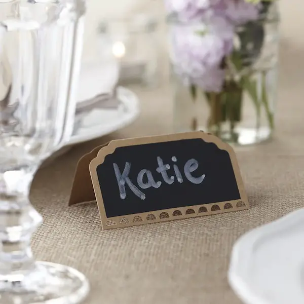 chalkboard wedding place setting