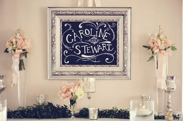 chalkboard wedding sign