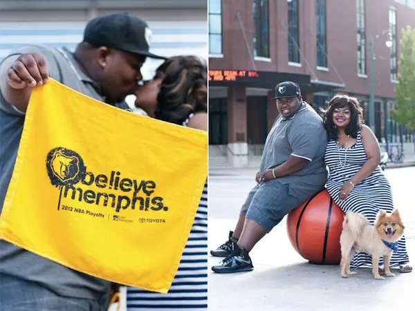 memphis engagement photo ideas - fedex forum day