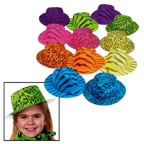 photobooth prop ideas - neon animal print hats