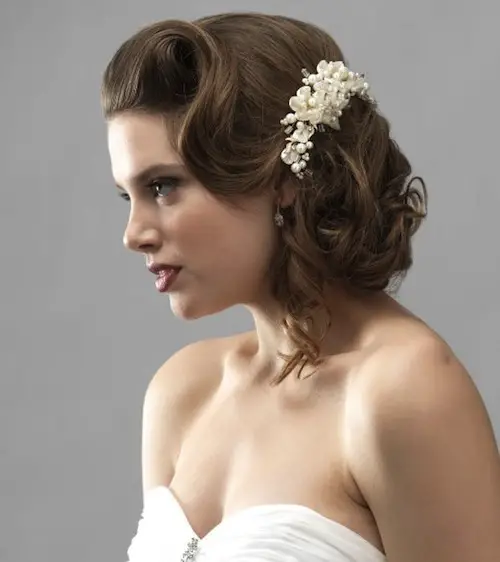 wedding hair comb  Ivory and Gold Ribbon Bridal Comb