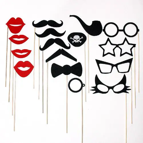 wedding photobooth prop ideas - lips and mustaches