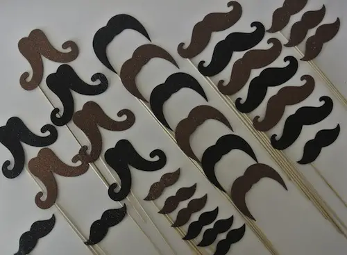 wedding photobooth prop ideas - mustaches on sticks