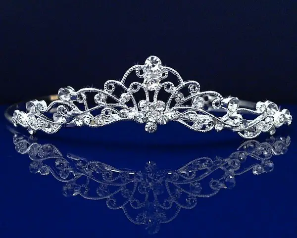 wedding tiara headband with rhinestones and sparkles
