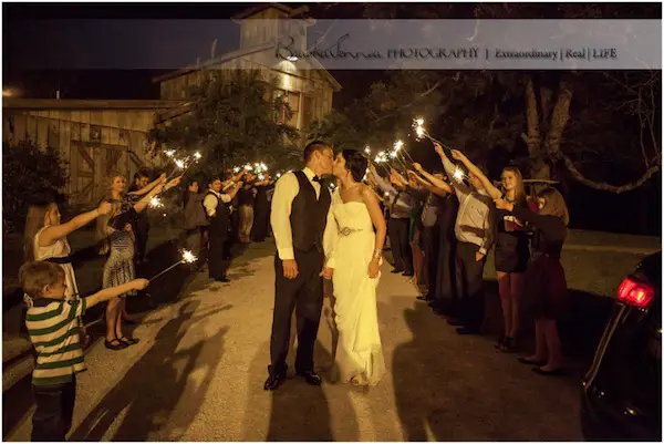 wedding sparkler exit at a Memphis Wedding Venue